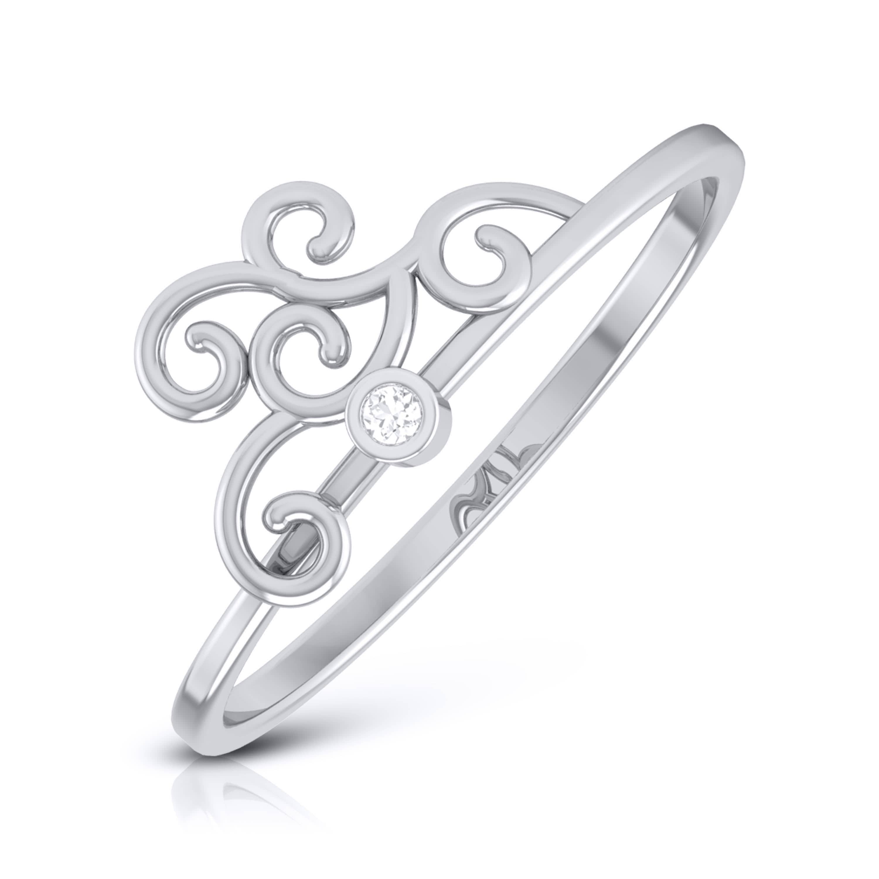 Beautiful Silver Colored Imitation White Diamond Ring - RJ Fashion